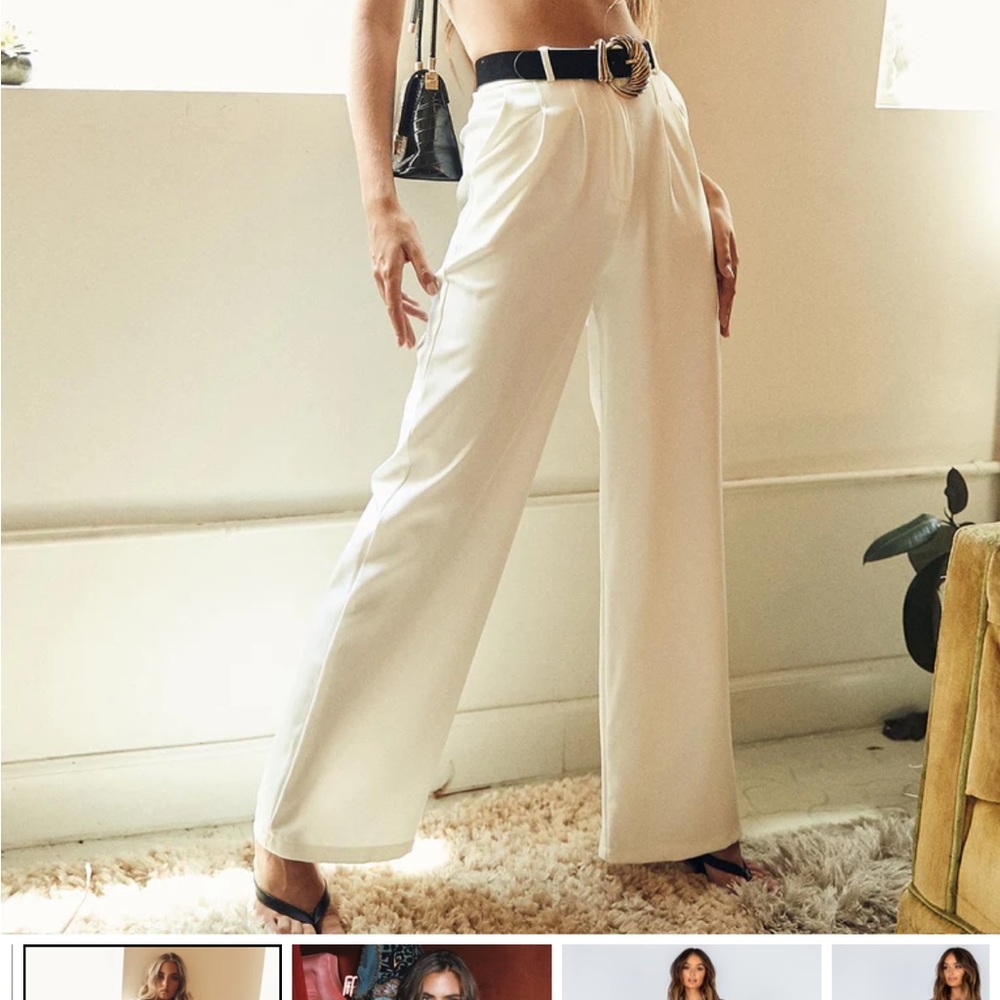 Princess Polly White Huxley Pants